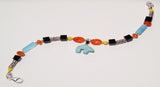 Bracelet of agate, carnelian, Swarovski cubes, Bali silver and turquoise charm with sterling findings with lobster clasp