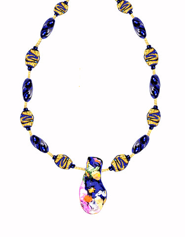 ETRUSCAN NECKLACE - VINTAGE VENETIAN BEADS AND MODERN ART